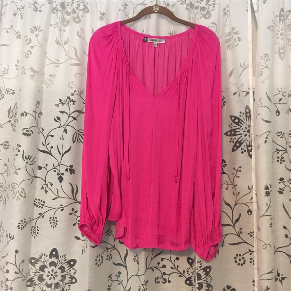 Sexy fuchsia pink Jennifer Lopez blouse XL